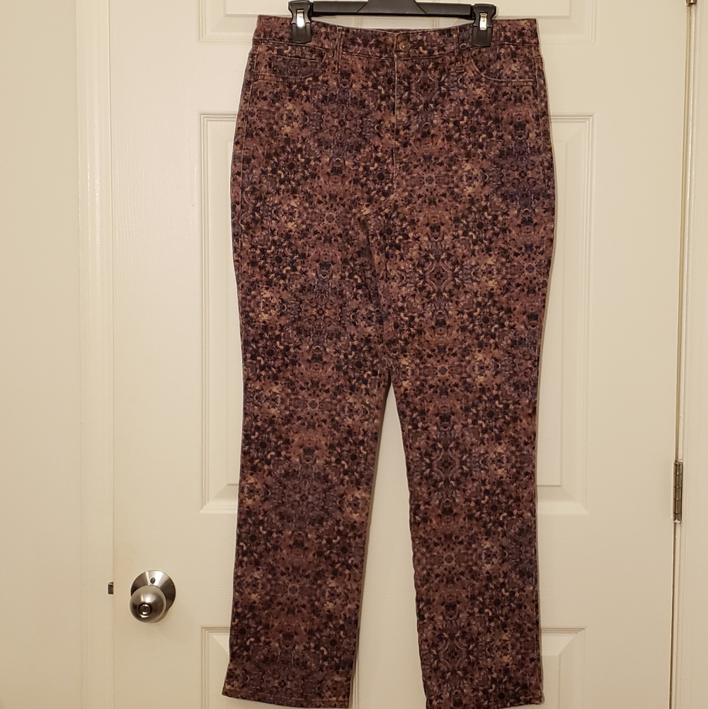 Gloria Vanderbilt Mosaic-Patterned Pants | Women's Size 12